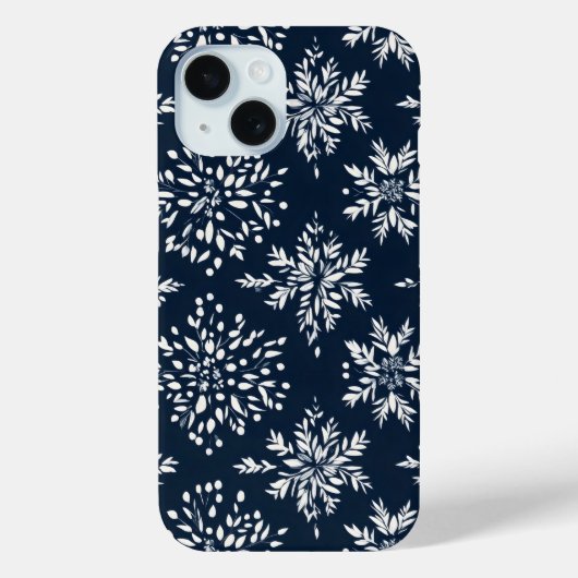 Bloemige Sneeuwvlokken Patroon Case-Mate iPhone Case (Achterkant)