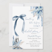 Bloemige Something Blue Strik met Glitterdruppels Kaart (Voorkant)