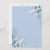 Bloemige Something Blue Strik met Glitterdruppels Kaart (Achterkant)