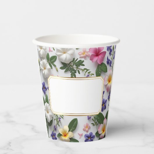 Bloemige speciale gelegenheid aanpasbaar  papieren bekers (Voorkant)