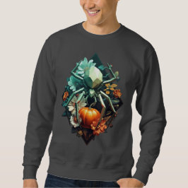 Bloemige Spinnen Pompoen Pixel Art Trui