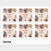 Bloemige Steampunk Dank je wel Favor Sticker (Vel)