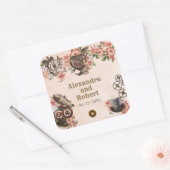 Bloemige Steampunk Dank U Favor Sticker (Envelop)