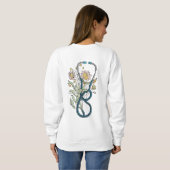 Bloemige Stethoscoop Sweatshirt (Achterkant volledig)