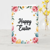 Bloemige Stippen Lente Kaart (Gele Bloem)
