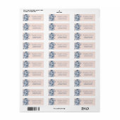 Bloemige Stof Blauw Blozend Huwelijk Retouradres Etiket (Full Sheet)