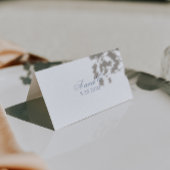 Bloemige Stof Blauw Boho Botanisch Uniek Trouwen Kaart