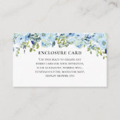 Bloemige Stof Blauw Botanisch Bruidsdiner Brunch Informatiekaartje (Voorkant)