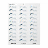 Bloemige Stof Blauw Groene Retouradres Etiket (Full Sheet)