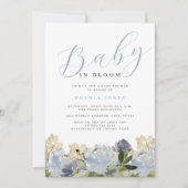 Bloemige Stof Blauw Jongens Baby in Bloom Baby Sho Kaart (Voorkant)