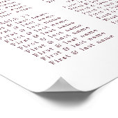 Bloemige Stof Roze Roos Huwelijkszitplaats Grafiek Poster (Hoek)