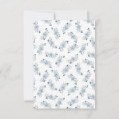 Bloemige Stofblauwe Bruiloft RSVP Kaartje (Achterkant)
