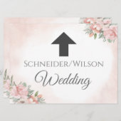 Bloemige strand uitnodiging met directionele pijl (Voorkant / Achterkant)