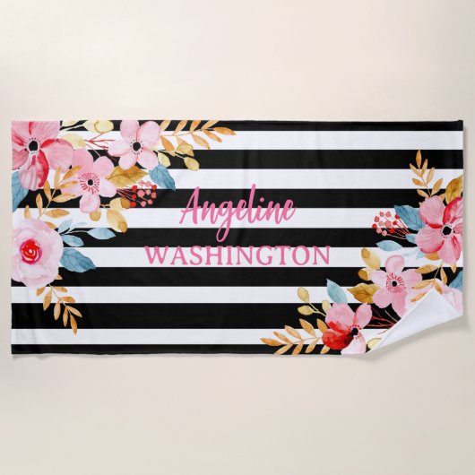 bloemige strandlaken (Voorkant)