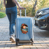 Bloemige strandliefhebber zonsondergang vakantiege sticker (Koffer Insitu)