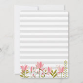 Bloemige Streep Bruiloft | Tuinfeest Thema Menu Kaart (Achterkant)