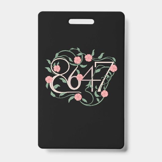 Bloemige Subtiele Anti Trump 8647 86 47 Boho Badge (Voorzijde)