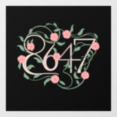 Bloemige Subtiele Anti Trump 8647 86 47 Boho Raamsticker (Vel)
