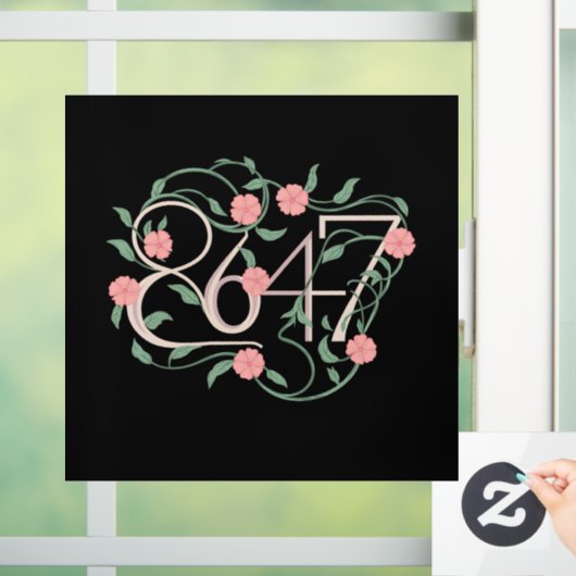 Bloemige Subtiele Anti Trump 8647 86 47 Boho Raamsticker (Huis)
