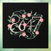 Bloemige Subtiele Anti Trump 8647 86 47 Boho Raamsticker (Vel 3)