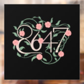 Bloemige Subtiele Anti Trump 8647 86 47 Boho Raamsticker (Vel 2)