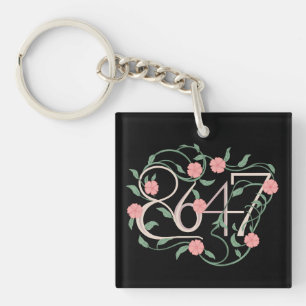 Bloemige Subtiele Anti Trump 8647 86 47 Boho Sleutelhanger