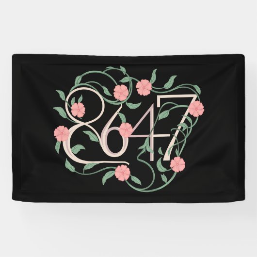 Bloemige Subtiele Anti Trump 8647 86 47 Boho Spandoek (Horizontaal)