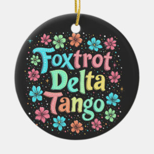 Bloemige subtiele anti-Trump 8647 anti-Maga Keramisch Ornament