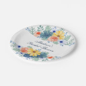 Bloemige Succulente Macaron Bruiloftsborrel Papieren Bordje (Gekanteld)