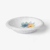 Bloemige Succulente Macaron Bruiloftsborrel Papieren Kommen (Gebogen)