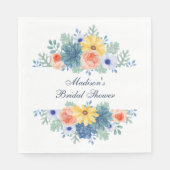 Bloemige Succulente Macaron Bruiloftsborrel Servet (Voorkant)