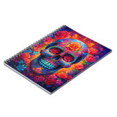 Bloemige Suiker Schedel Gelukkig Halloween Seizoen Notitieboek (Linkerzijde)