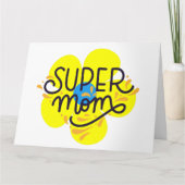 Bloemige Super Moeder Kaart (Voorkant)