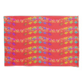 Bloemige symbolen Rood paar kussenslopen (Voorkant-Links)