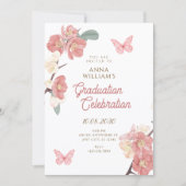 Bloemige tak afstuderen kaart (Voorkant)