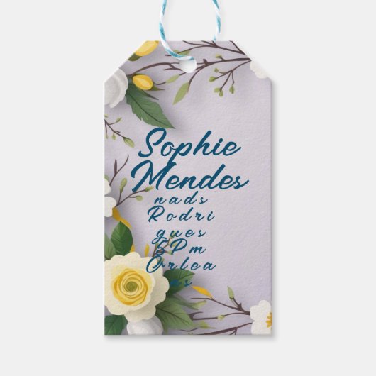 bloemige tak cadeaukaart cadeaulabel (Voorkant)