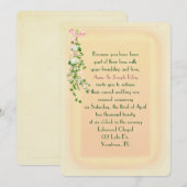 bloemige tak op zachte gele Huwelijksgeloften Vern Kaart (Voorkant / Achterkant)