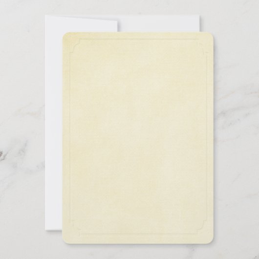 bloemige tak op zachte gele Huwelijksgeloften Vern Kaart (Achterkant)