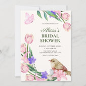 Bloemige tak vogel bruidsshower kaart (Voorkant)