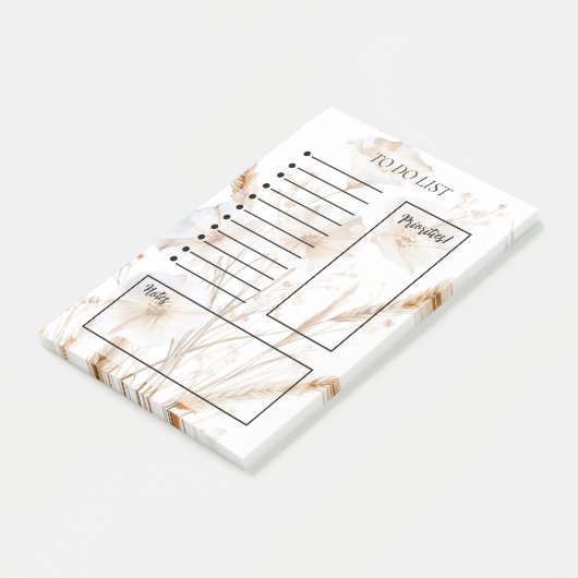 Bloemige Takenlijst Post-it® Notes (Schuin)