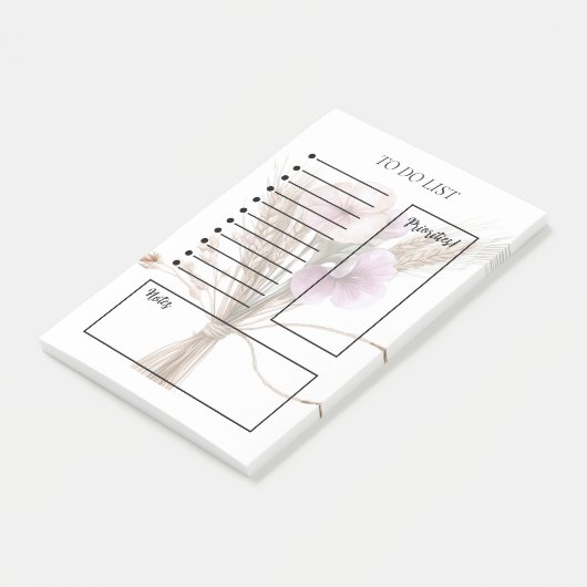 Bloemige takenlijst post-it® notes (Schuin)