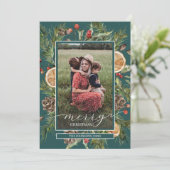 Bloemige takken 2 Foto Feestdagenkaart (Staand voorkant)