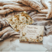 Bloemige teddybeer babyshower bedankkaart