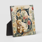Bloemige teddybeer letter S Fotoplaat (Voorkant)