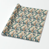 Bloemige teddybeer letter X Cadeaupapier (Uitgerold)