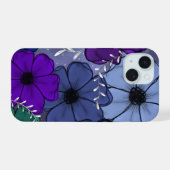 Bloemige telefoonhoes iPhone 15 case (Achterkant horizontaal)