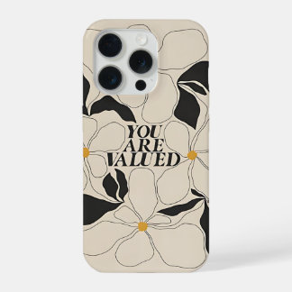Bloemige telefoonhoes – Minimale Zelfliefde iPhone 15 Pro Case