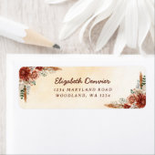 Bloemige Terracotta Boho Bruiloft Feest Etiket (Insitu)