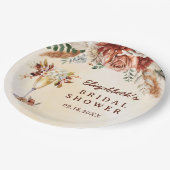 Bloemige Terracotta Boho Bruiloftsborrel Papieren Bordje (Gekanteld)