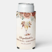 Bloemige Terracotta Boho Bruiloftsborrel Seltzer Blikjeskoeler (Seltzer Voorkant)